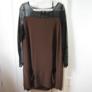 Sympli Brown and Black Tunic with Pockets